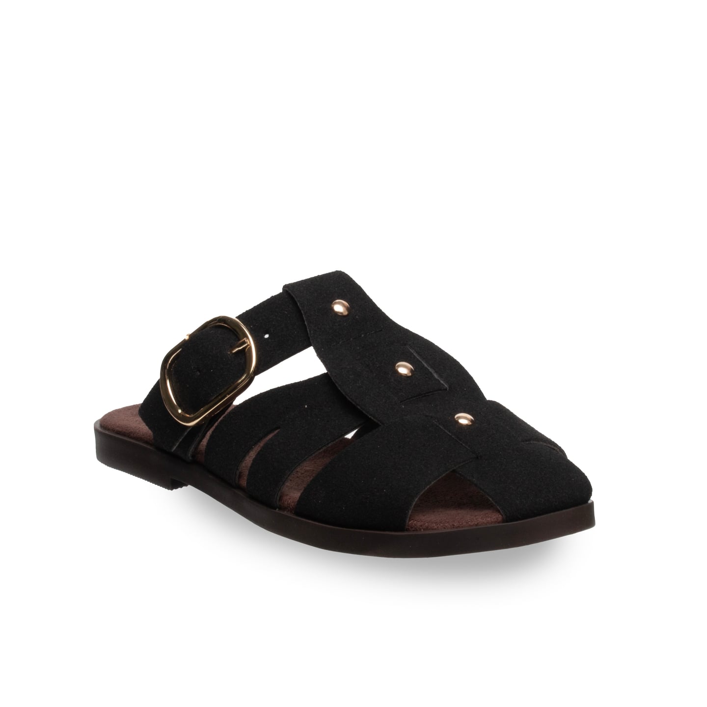 Siyah Düz Terlik – Deri Tozu Kaplama – Günlük Konfor - Renk: Siyah - Fotoğraf 2 / 4