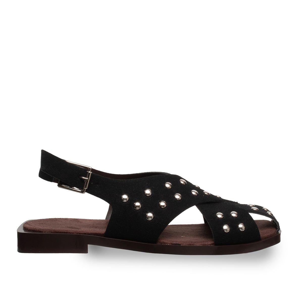 Troplu Günlük Sandalet – Siyah – Deri Tozu – Konfor Taban - Renk: Siyah - Fotoğraf 1 / 4