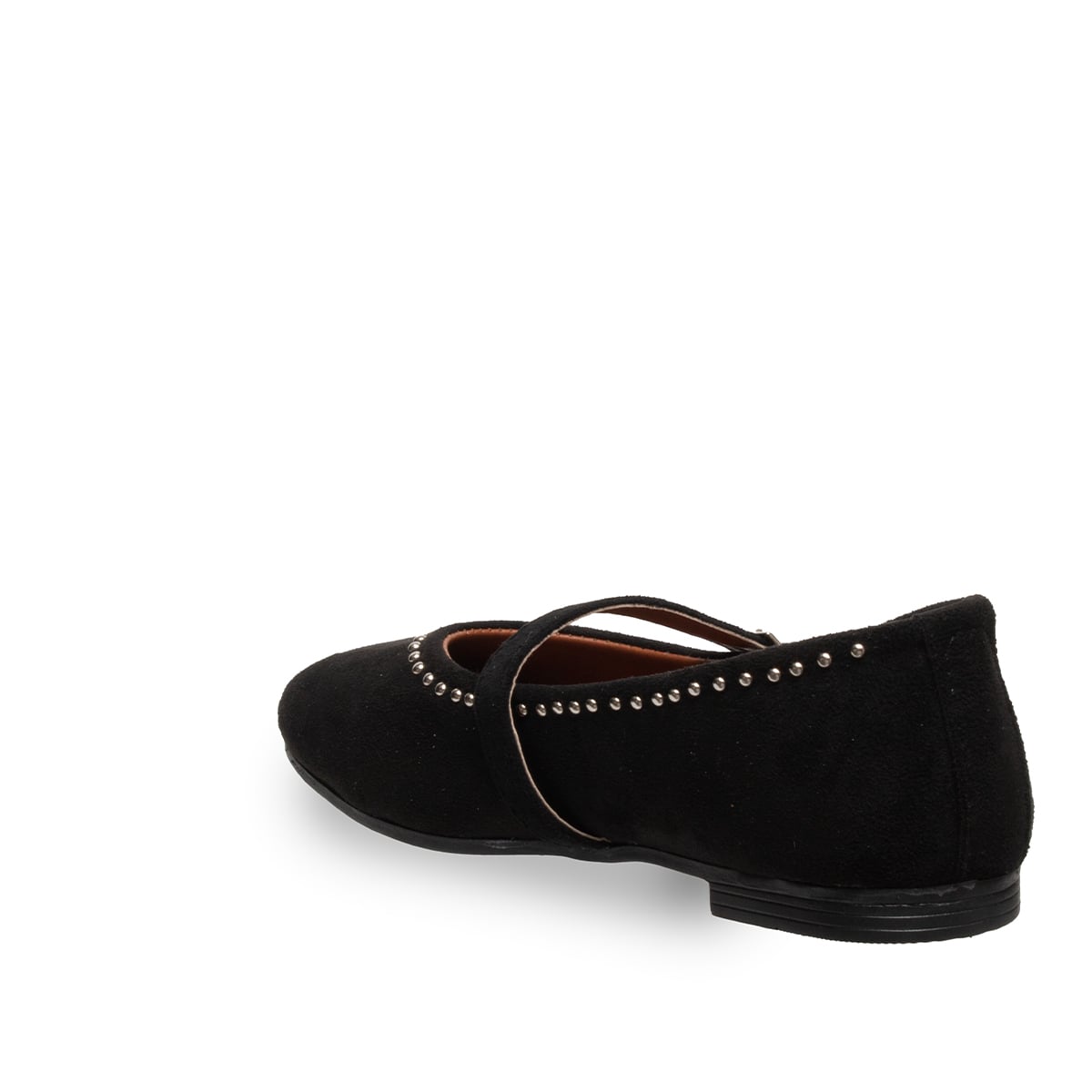 Troplu Detaylı Siyah Kadın Babet – Günlük Rahat Suni Deri Ayakkabı - Renk: Siyah - Fotoğraf 3 / 4