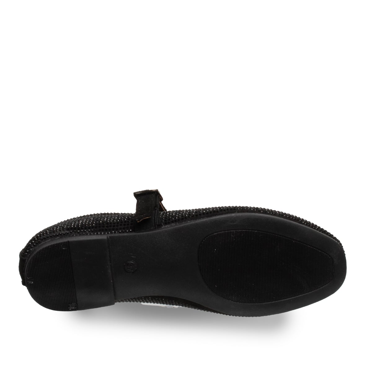 Parlak Taşlı Siyah Kadın Babet – Suni Deri Şık Düz Ayakkabı Tüm Sezon - Renk: Siyah - Fotoğraf 4 / 4