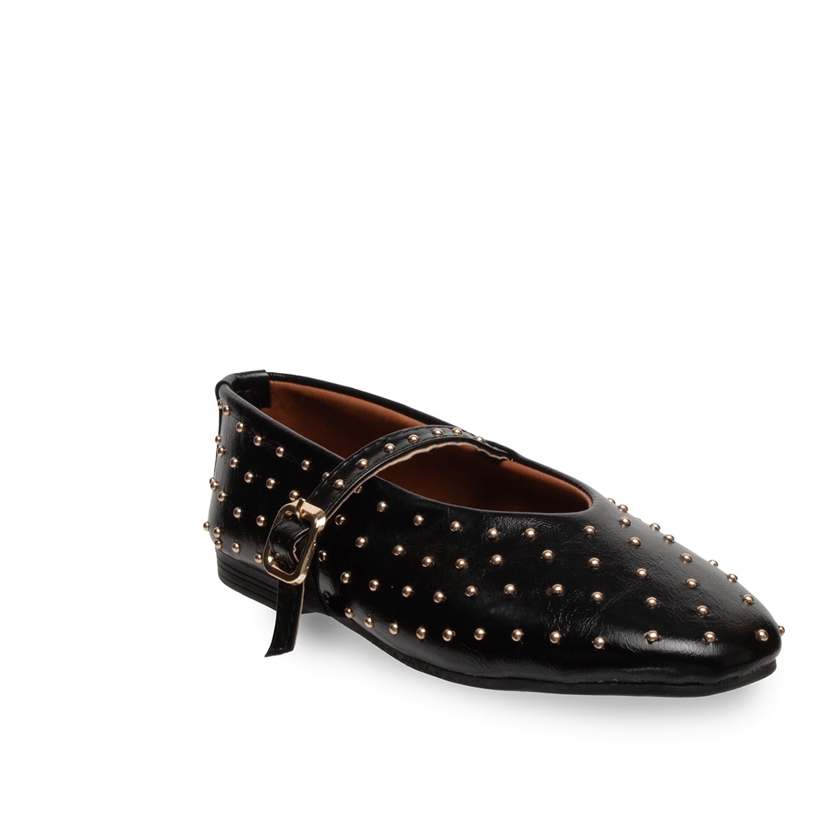 Kadın Siyah Troplu Babet Suni Deri – Rahat ve Şık Düz Ayakkabı - Renk: Siyah - Fotoğraf 2 / 4