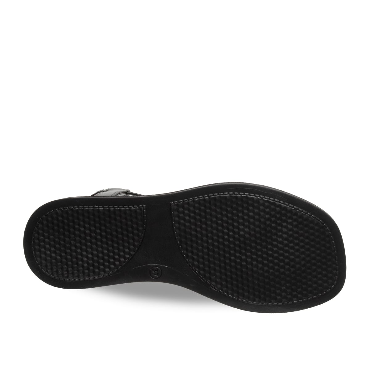 Kadın Siyah Sandalet Lastikli Düz Taban – Konforlu Suni Deri Yaz Modeli - Renk: Siyah - Fotoğraf 4 / 4