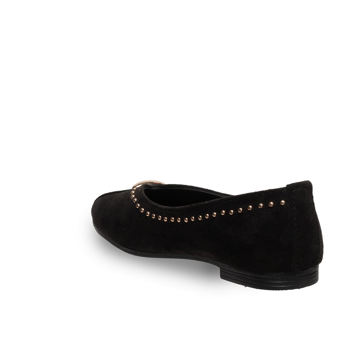 Siyah Kadın Troplu Babet Suni Deri – Rahat Düz Günlük Tüm Sezon - Renk: Siyah - Fotoğraf 3 / 4