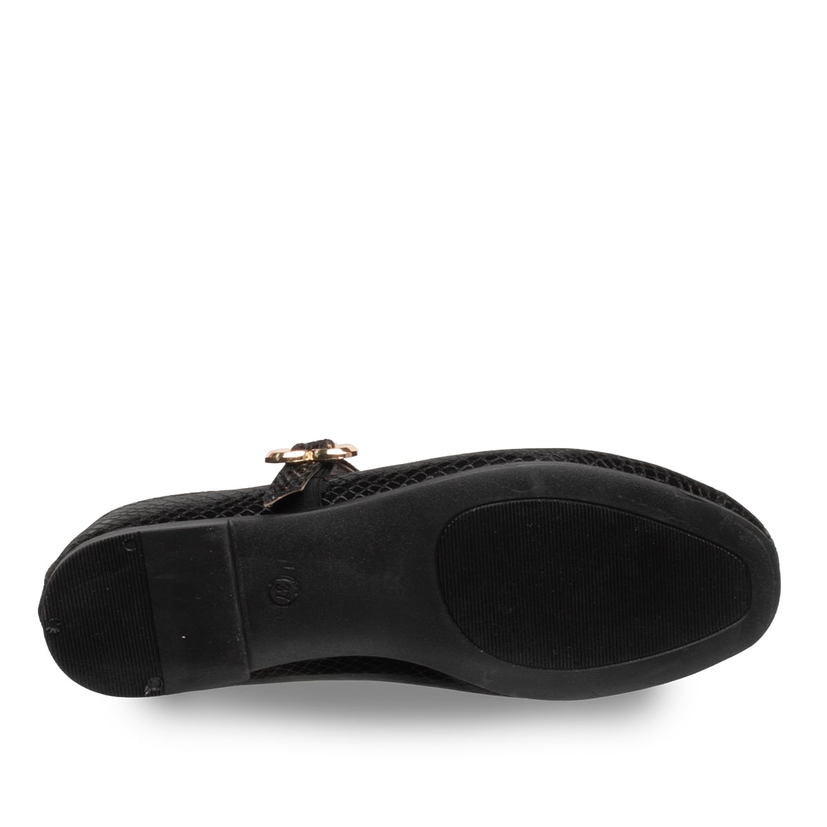 Kalp Tokalı Siyah Kadın Babet – Suni Deri Rahat Günlük Tüm Sezon - Renk: Siyah - Fotoğraf 4 / 4