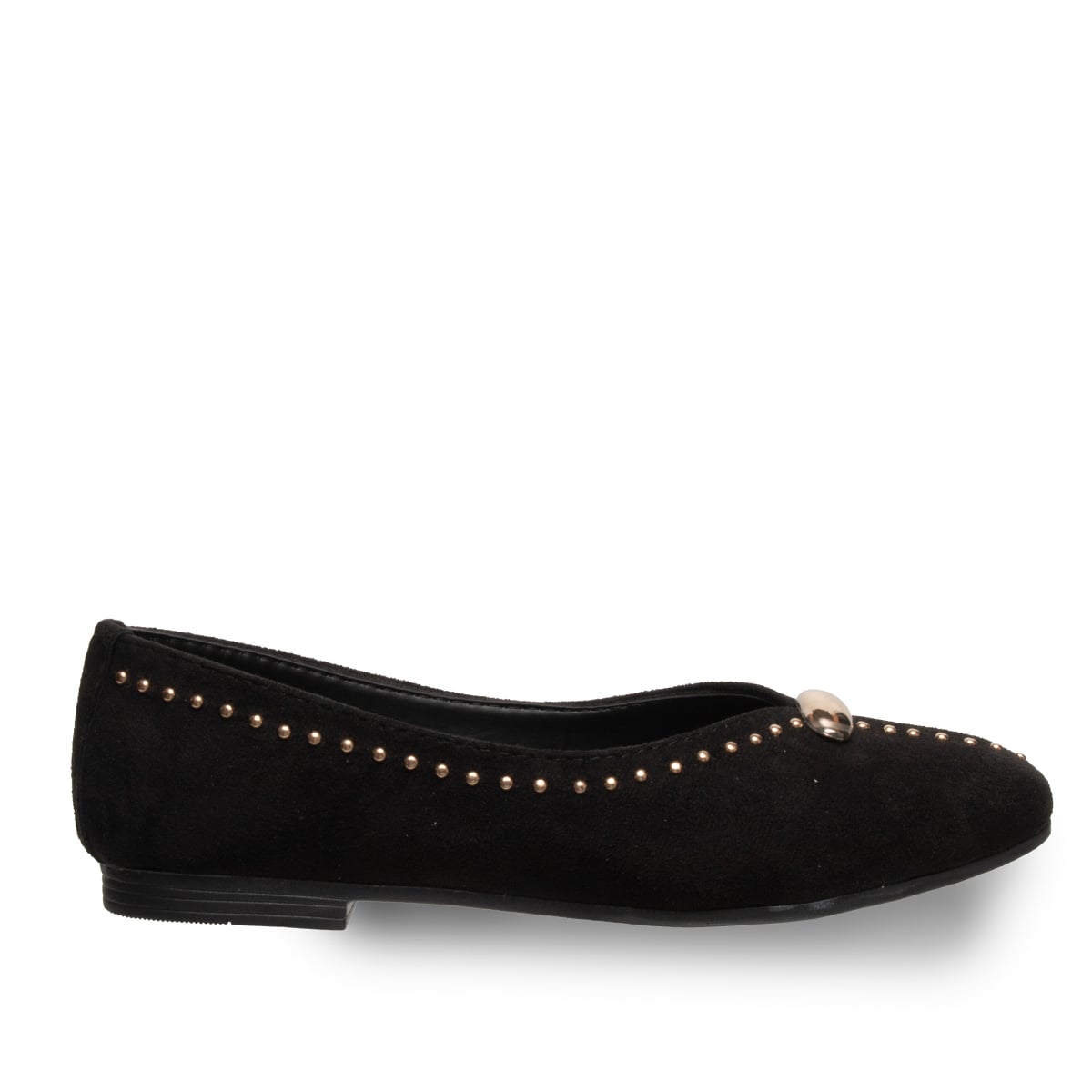 Siyah Kadın Troplu Babet Suni Deri – Rahat Düz Günlük Tüm Sezon - Renk: Siyah - Fotoğraf 1 / 4