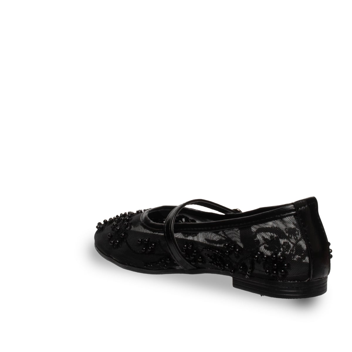 Kadın Siyah Babet Dantel Detaylı – Şık Rahat Suni Deri Günlük Ayakkabı - Renk: Siyah - Fotoğraf 3 / 4