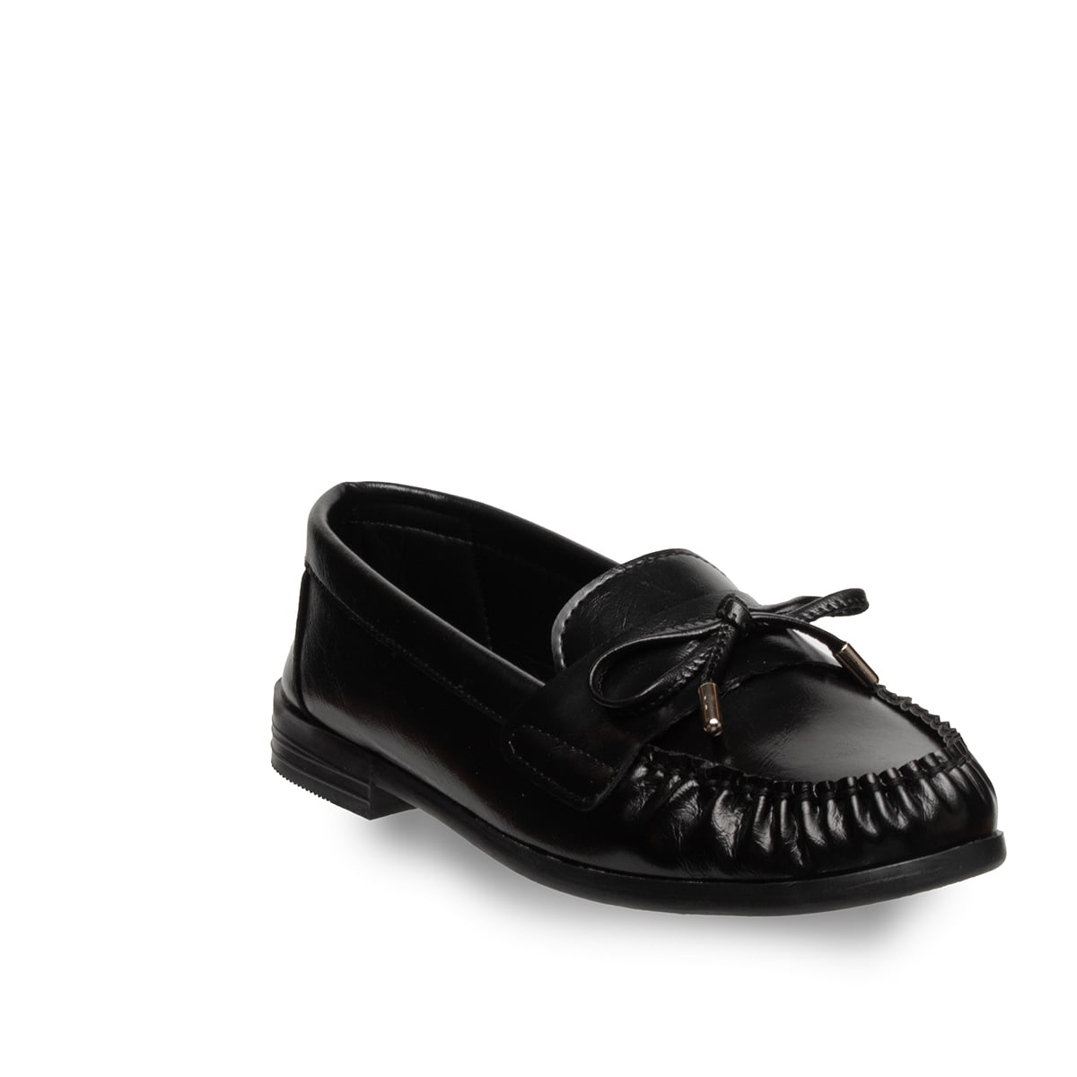 Siyah Kadın Loafer Ayakkabı Suni Deri – Günlük Rahat Tüm Sezon - Renk: Siyah - Fotoğraf 2 / 4