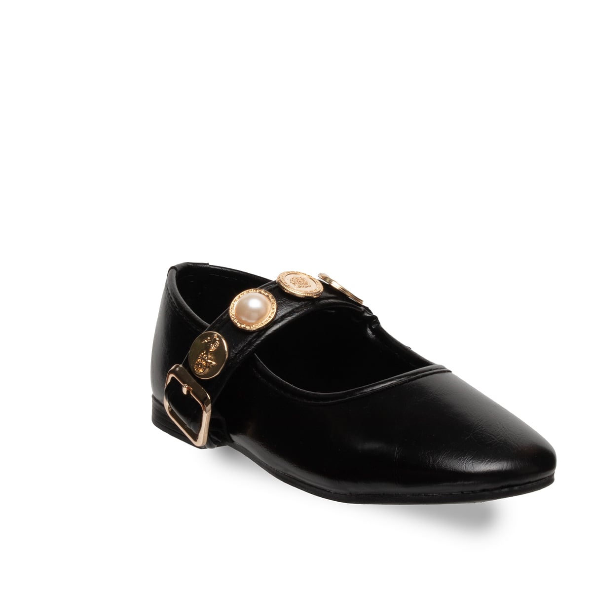 Siyah Kadın Babet Tokalı Model – Konforlu Suni Deri Günlük Ayakkabı - Renk: Siyah - Fotoğraf 2 / 4