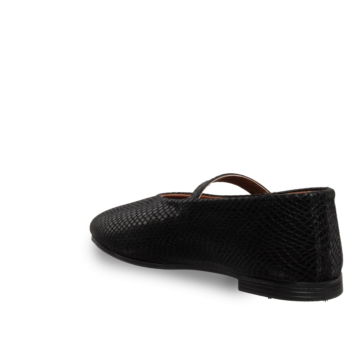 Kalp Tokalı Siyah Kadın Babet – Suni Deri Rahat Günlük Tüm Sezon - Renk: Siyah - Fotoğraf 3 / 4