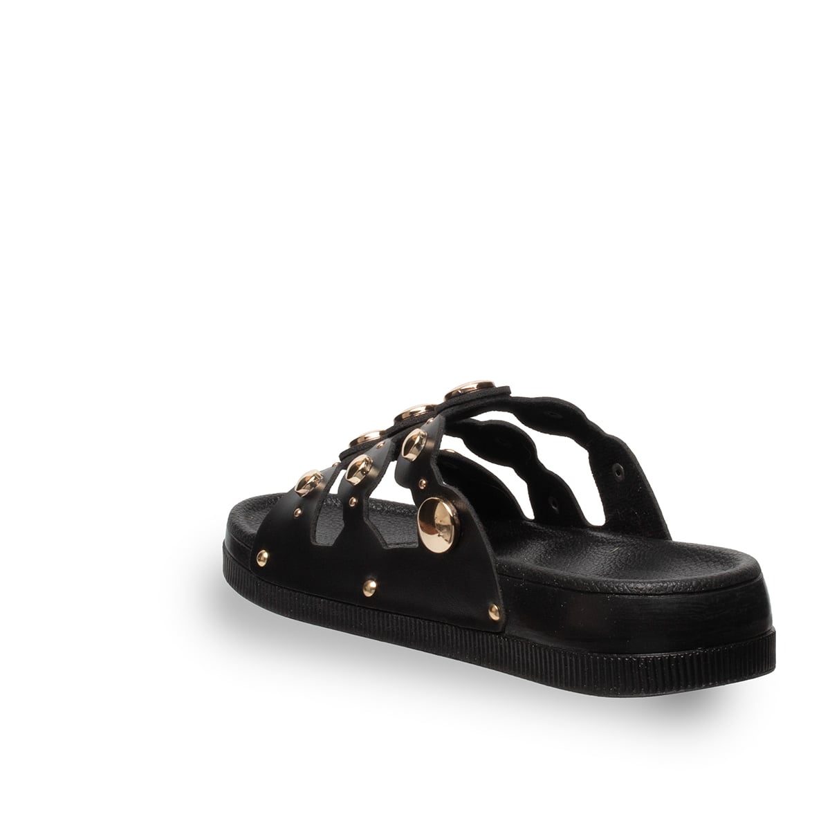 Poleritian Tabanlı Rahat Tokalı Terlik - Renk: Siyah - Fotoğraf 3 / 4