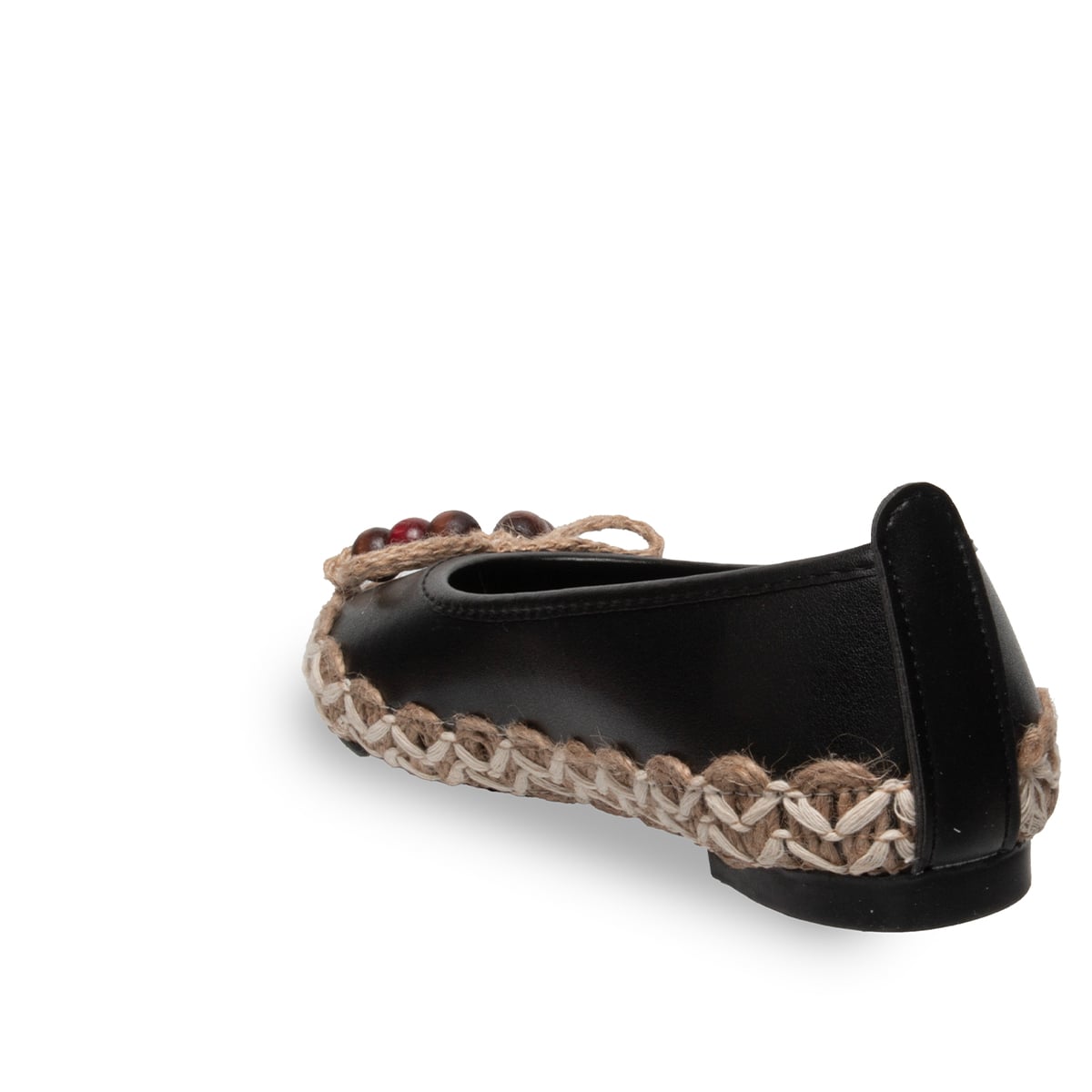 Hasır Ve Boncuk Detaylı Zenne Toptan Babet - Renk: Siyah - Fotoğraf 3 / 3