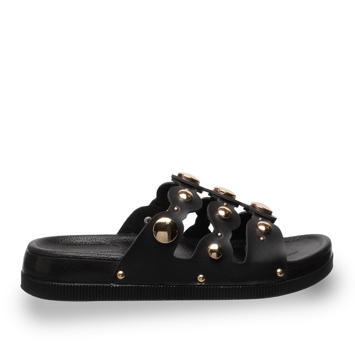 Poleritian Tabanlı Rahat Tokalı Terlik - Renk: Siyah - Fotoğraf 1 / 4