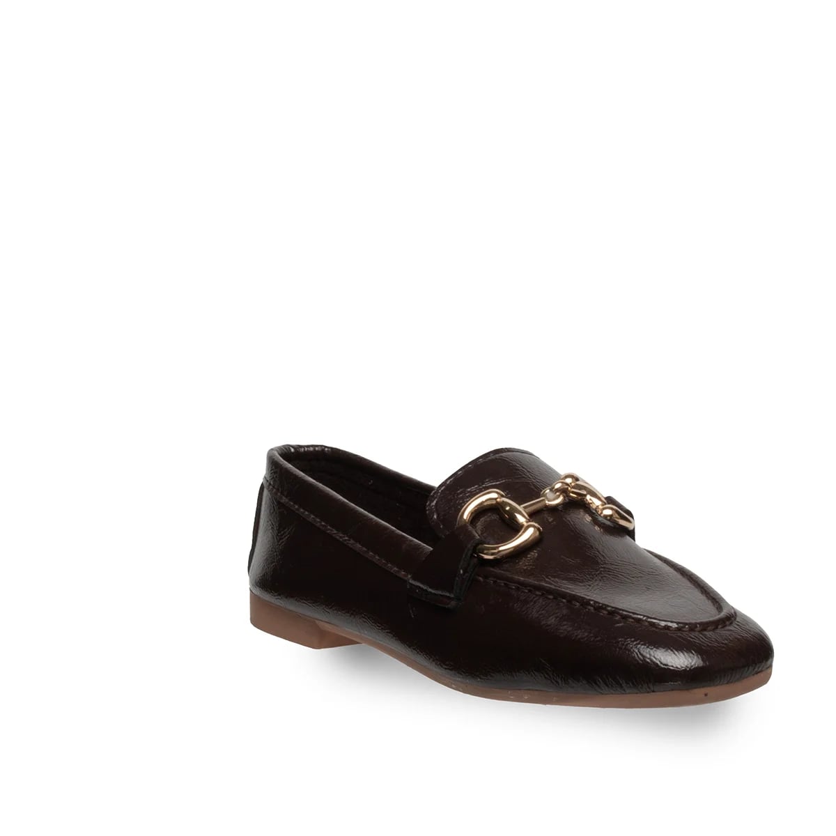 Kahve Rugan Loafer – Tokalı, Klasik Şıklığın Parlak Yorumu - Renk: Kahve - Fotoğraf 2 / 4