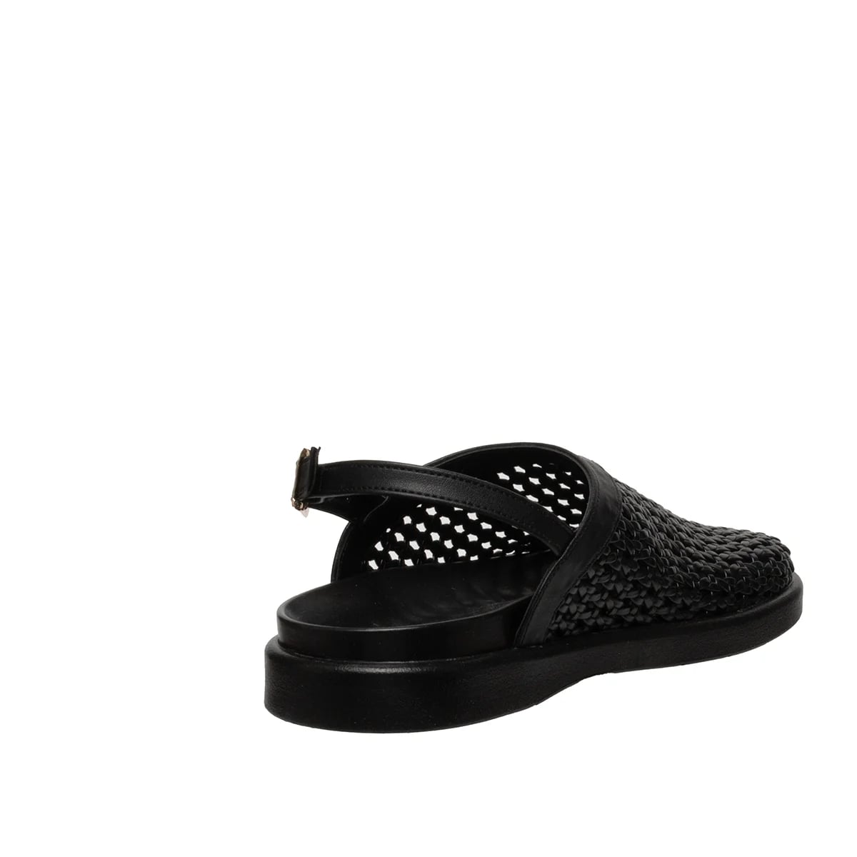 Kadın Düz Örgü Sandalet Siyah - Renk: Siyah - Fotoğraf 2 / 4