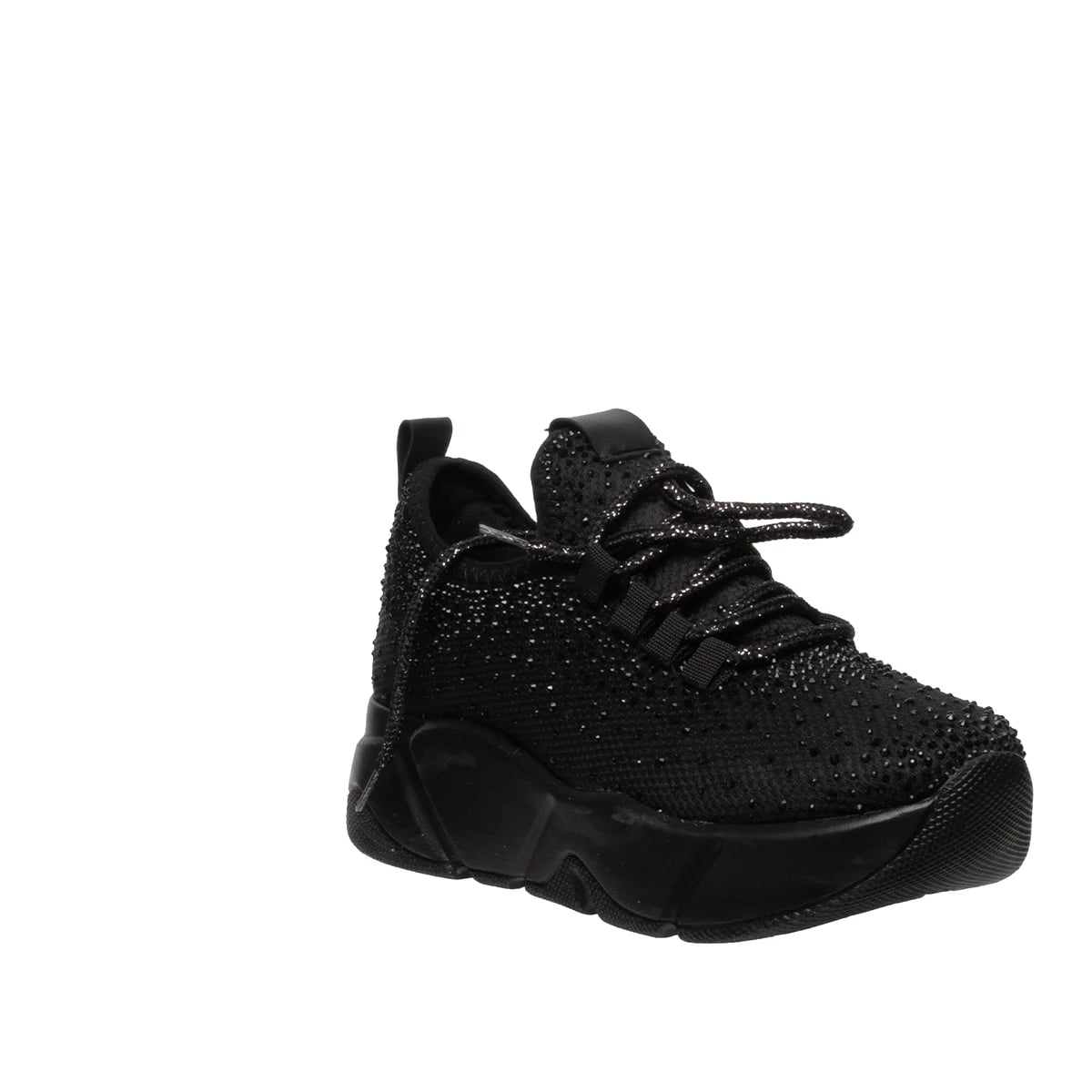 Bağcıklı Siyah Kadın Sneaker - Renk: Siyah - Fotoğraf 3 / 4