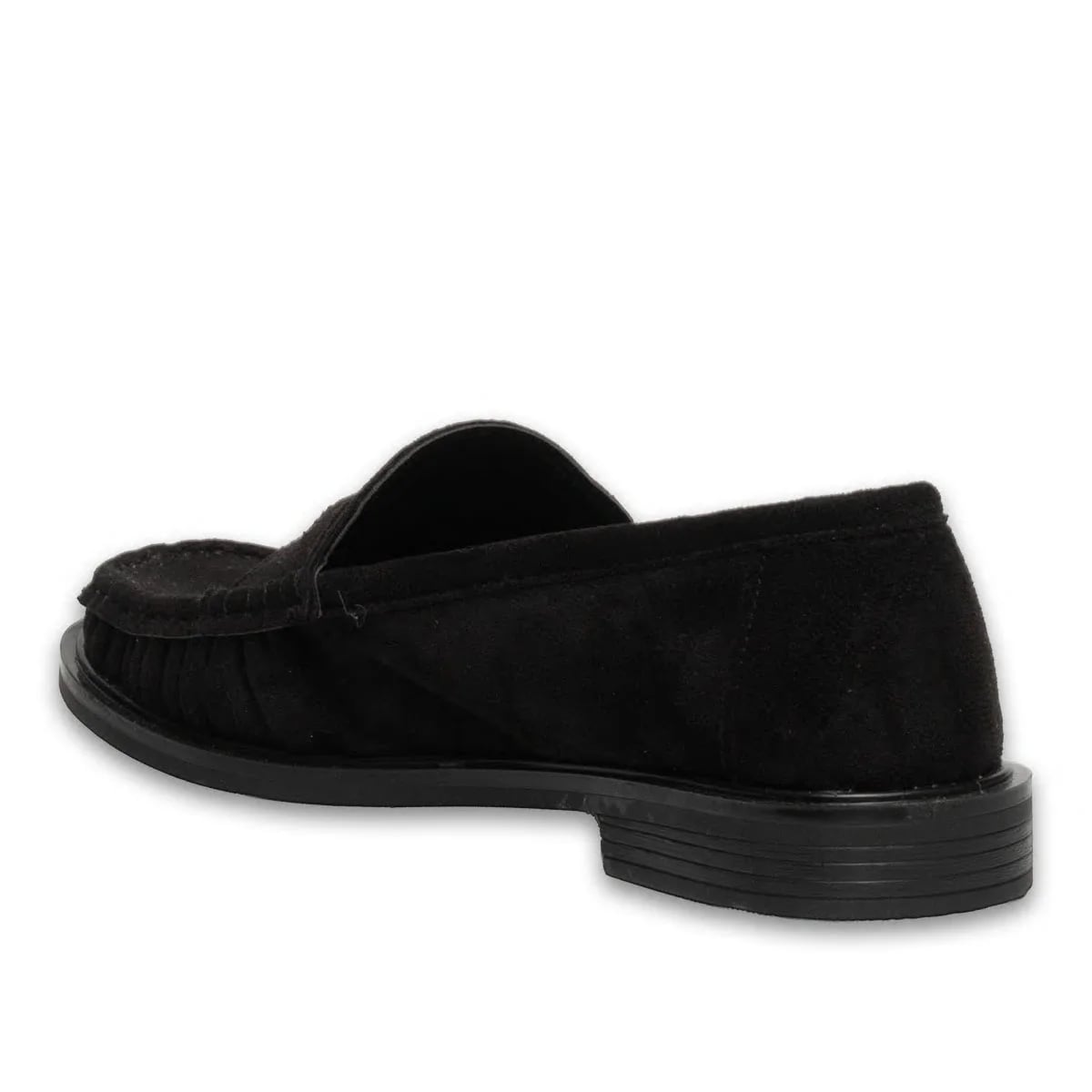 Siyah Kadın Loafer – Süet Dokulu, Günlük Model | Toptan Satışa Uygun - Renk: Siyah - Fotoğraf 3 / 4