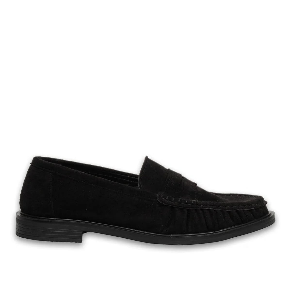 Siyah Kadın Loafer – Süet Dokulu, Günlük Model | Toptan Satışa Uygun - Renk: Siyah - Fotoğraf 1 / 4