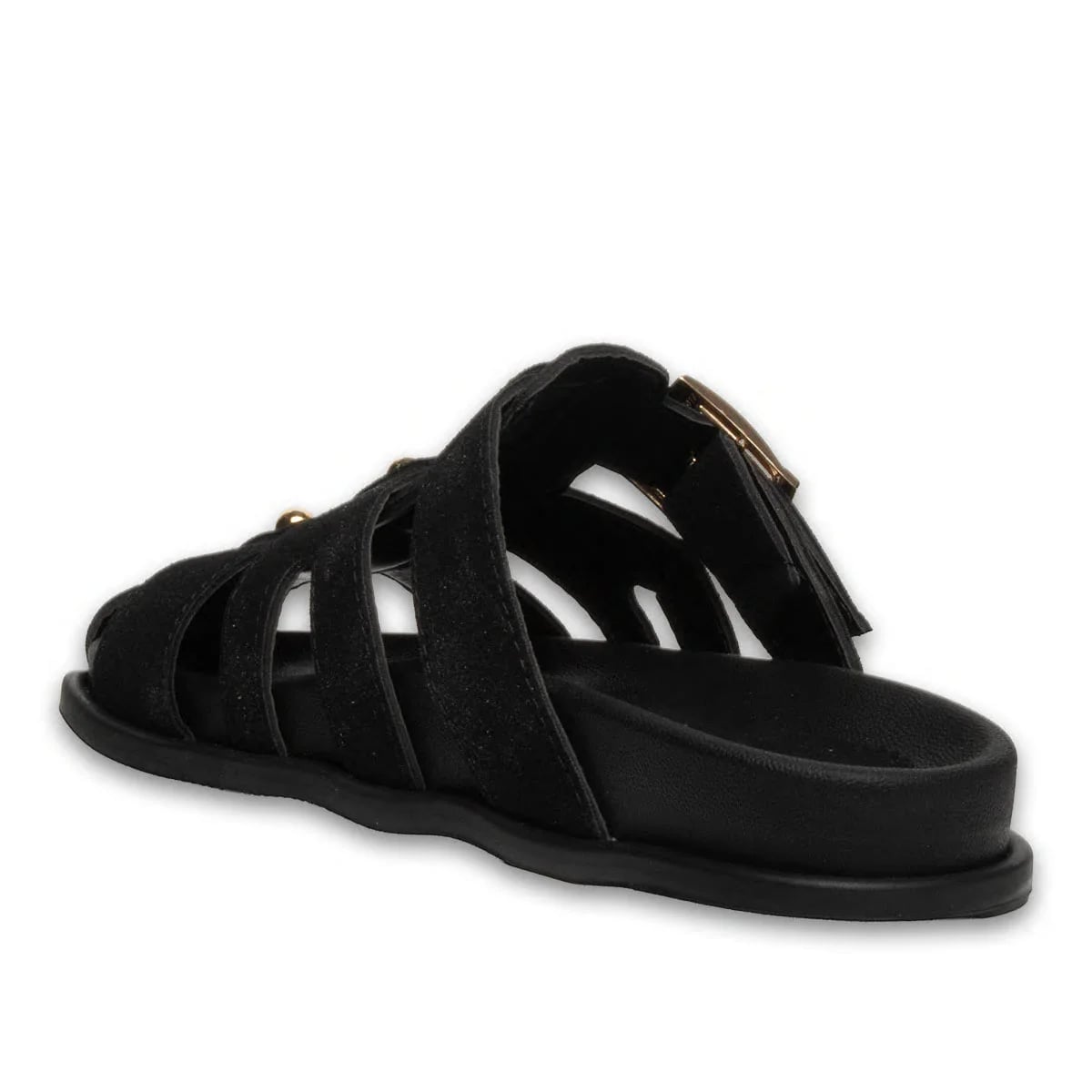 Siyah Suni Deri Kadın Düz Terlik – Minimal Şıklık, Dayanıklılık ve Gün Boyu Rahatlık - Renk: Siyah - Fotoğraf 3 / 4