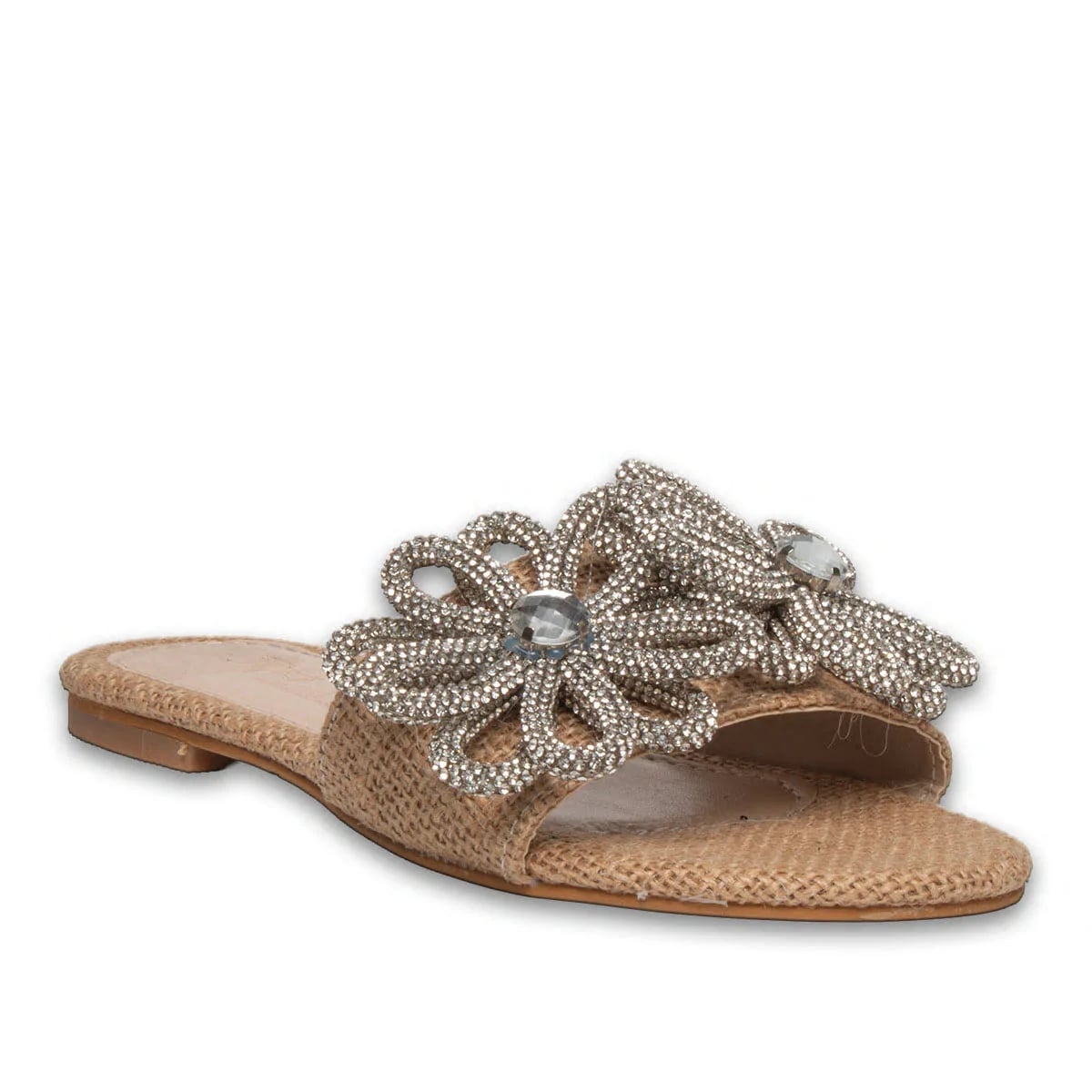 Toptan Bej Taş İpli Kadın Yazlık Günlük Düz Terlik - Renk: Bej - Fotoğraf 2 / 3
