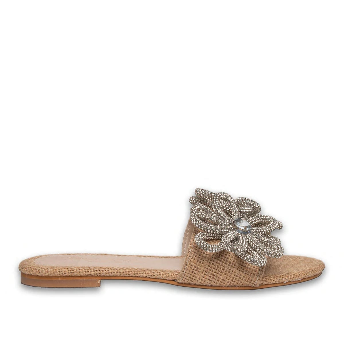 Toptan Bej Taş İpli Kadın Yazlık Günlük Düz Terlik - Renk: Bej - Fotoğraf 1 / 3