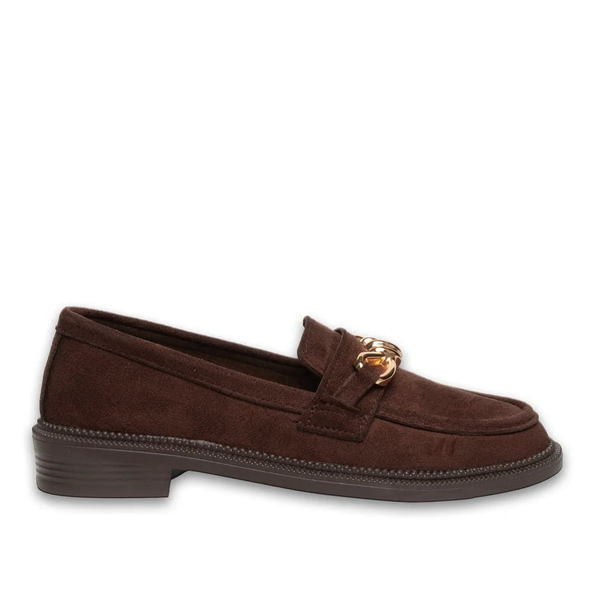 Toptan Kahve Tokalı Kadın Günlük Casual - Süet Dokulu - Renk: Kahve - Fotoğraf 1 / 3