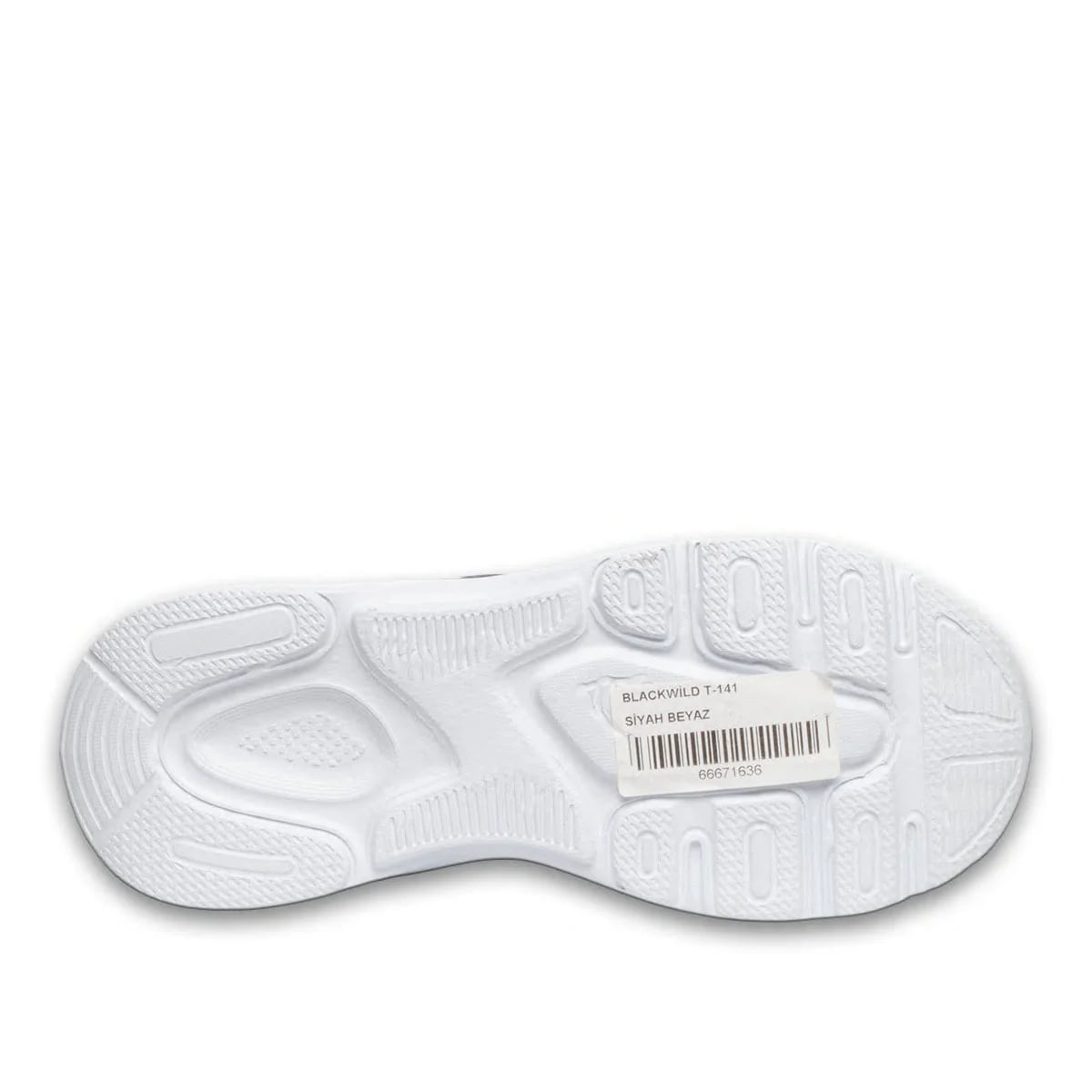 Siyah-Beyaz Bağcıklı Tekstil Spor Sneaker - Renk: Siyah-Beyaz - Fotoğraf 4 / 4