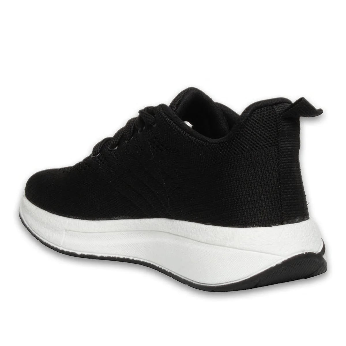 Bağcıklı Kadın Spor Sneaker Siyah-Beyaz - Renk: Siyah-Beyaz - Fotoğraf 3 / 4