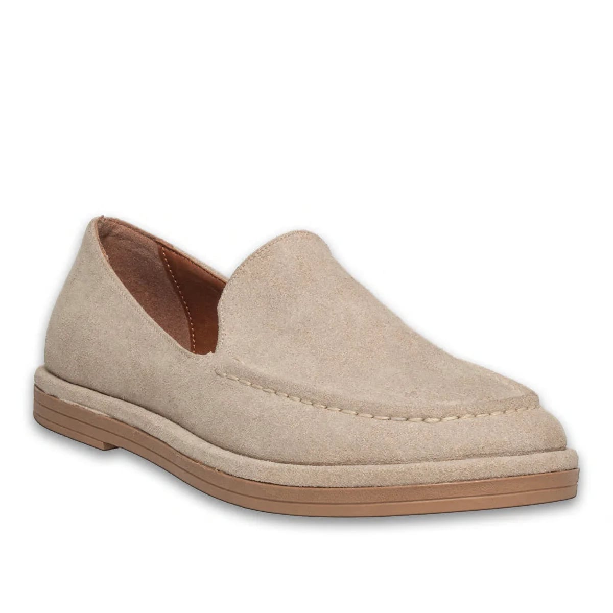 Bej Süet Dokulu Kadın Loafer – Klasik Model | 6 Renk Seçeneği ile Toptan - Renk: Bej - Fotoğraf 2 / 4