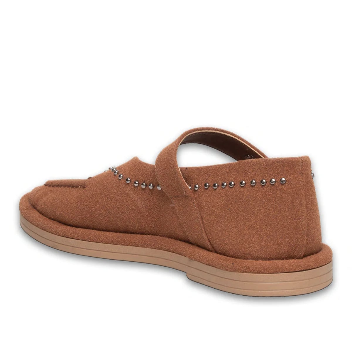 Kahve Bilekten Bağlamalı Kadın Loafer – Yandan Kemer Detaylı, Termo Taban | Toptan - Renk: Kahve - Fotoğraf 3 / 4