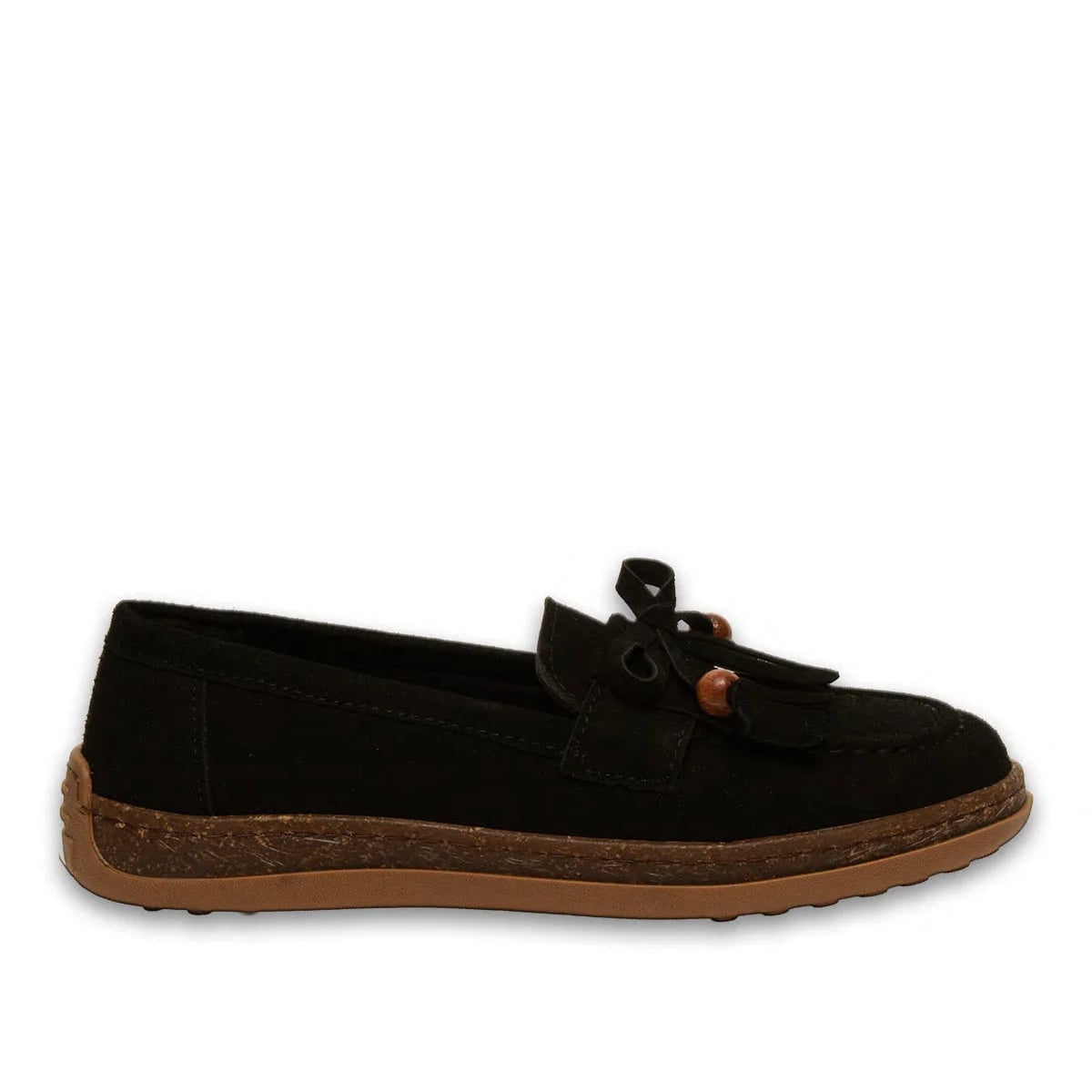 Siyah Kadın Loafer – Günlük Yazlık Model – Akıllı Pet Detaylı – Toptan - Renk: Siyah - Fotoğraf 1 / 4