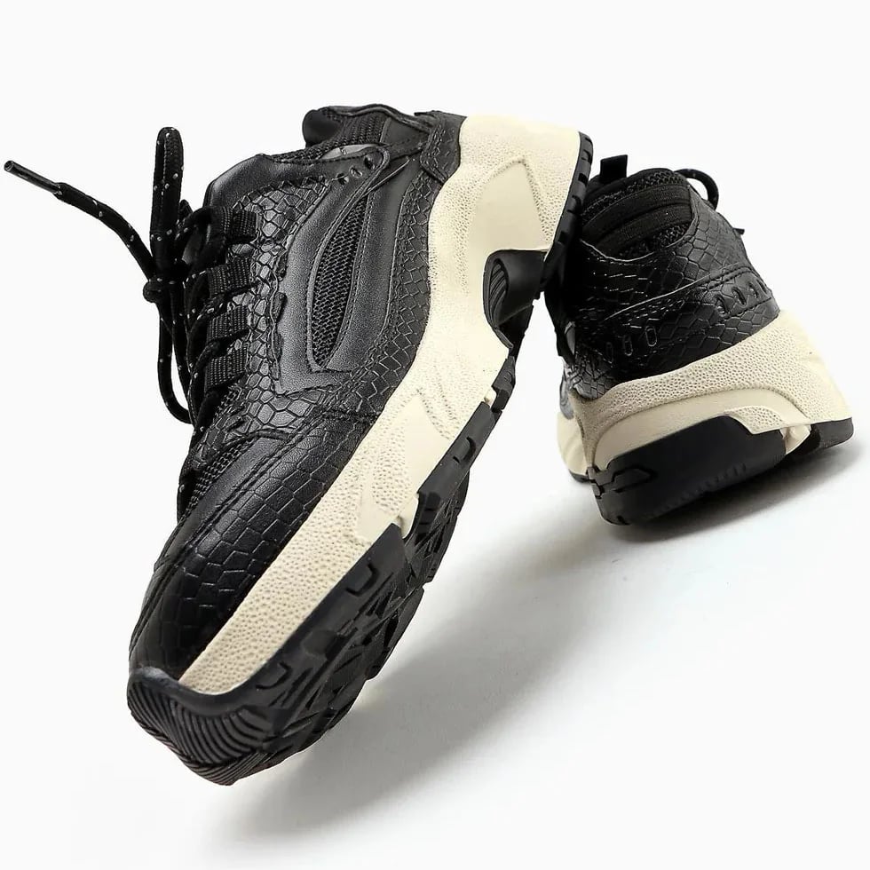 Kadın Spor Sneaker Siyah – Bağcıklı Üst Kalite Sneaker Modeli – Toptan - Renk: Siyah - Fotoğraf 6 / 7