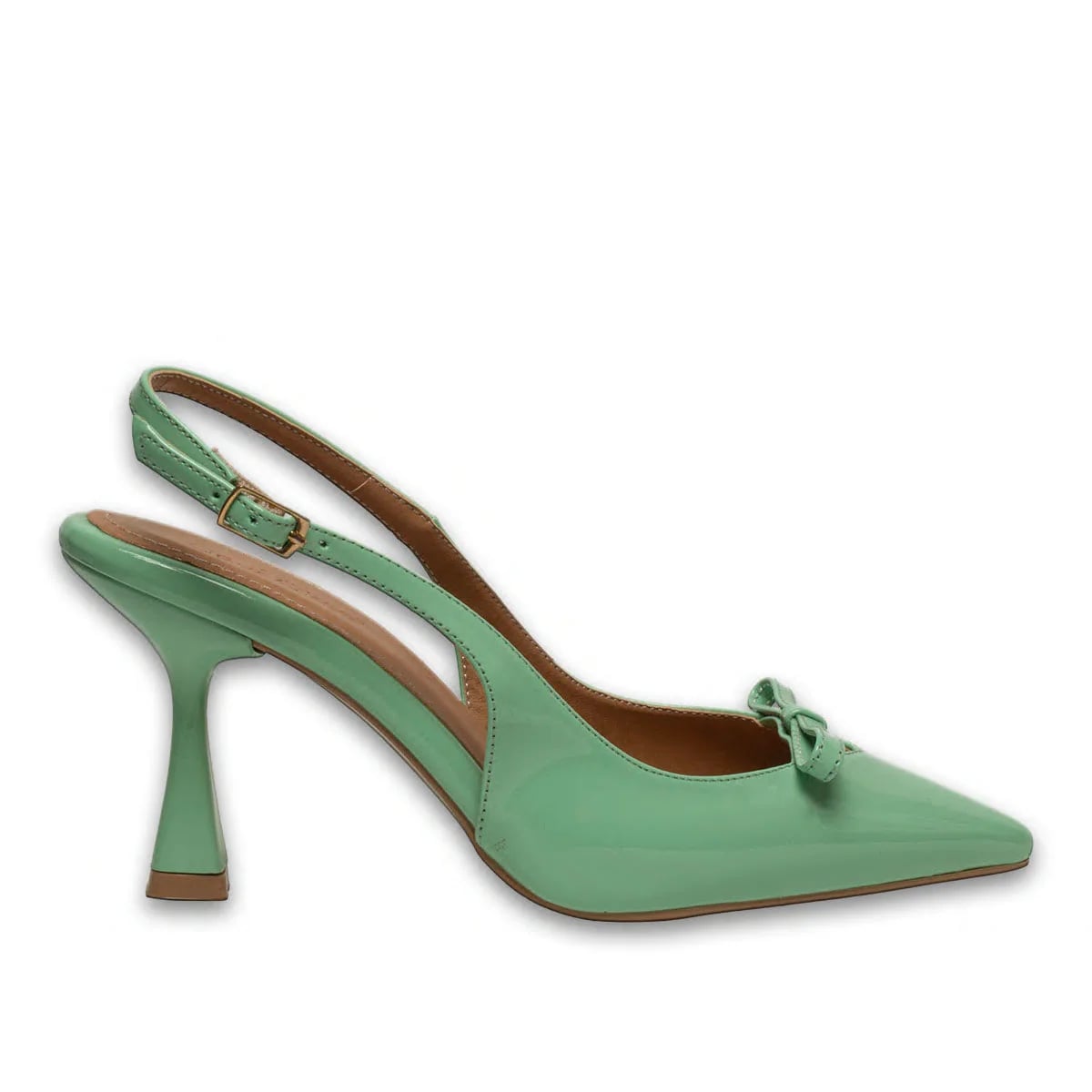 Yeşil Rugan Stiletto Düz Topuk Model - Renk: Yeşil - Fotoğraf 1 / 4
