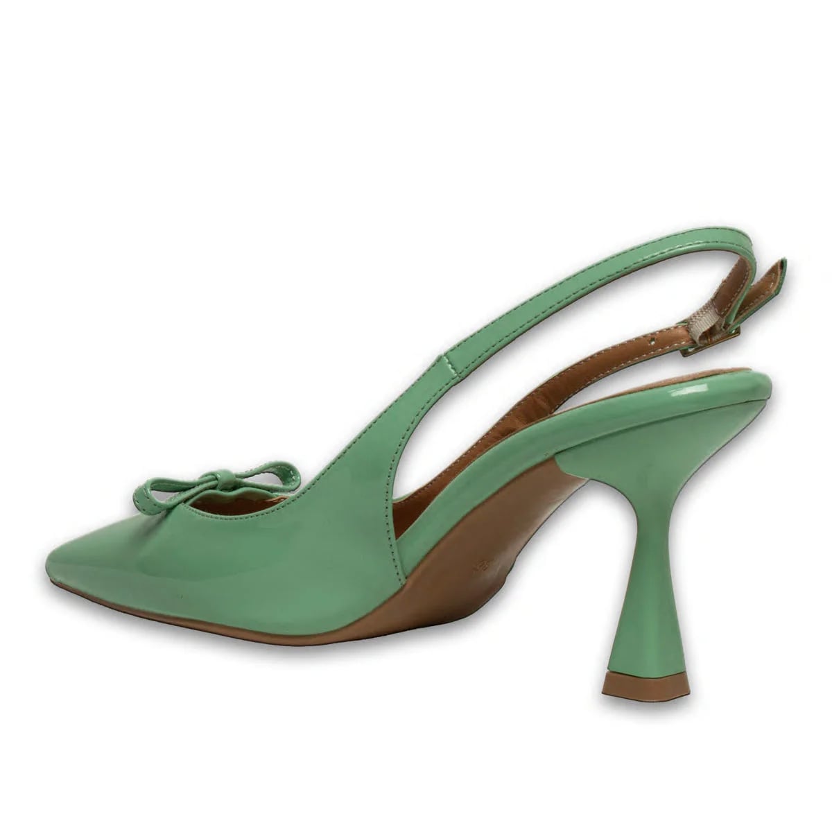 Yeşil Rugan Stiletto Düz Topuk Model - Renk: Yeşil - Fotoğraf 3 / 4
