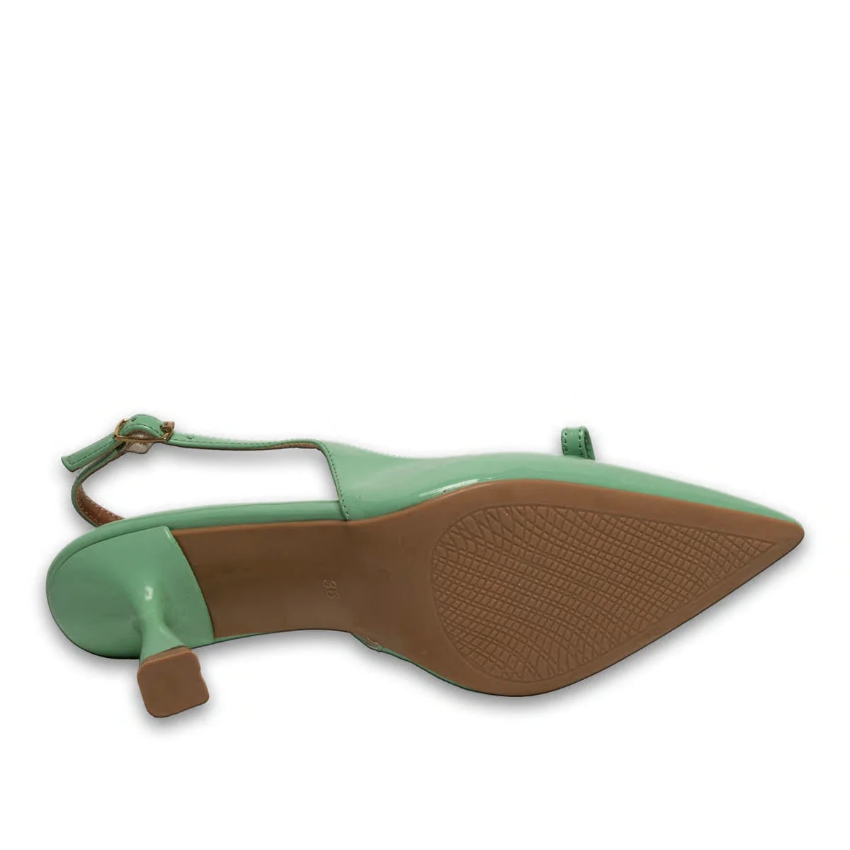 Yeşil Rugan Stiletto Düz Topuk Model - Renk: Yeşil - Fotoğraf 4 / 4