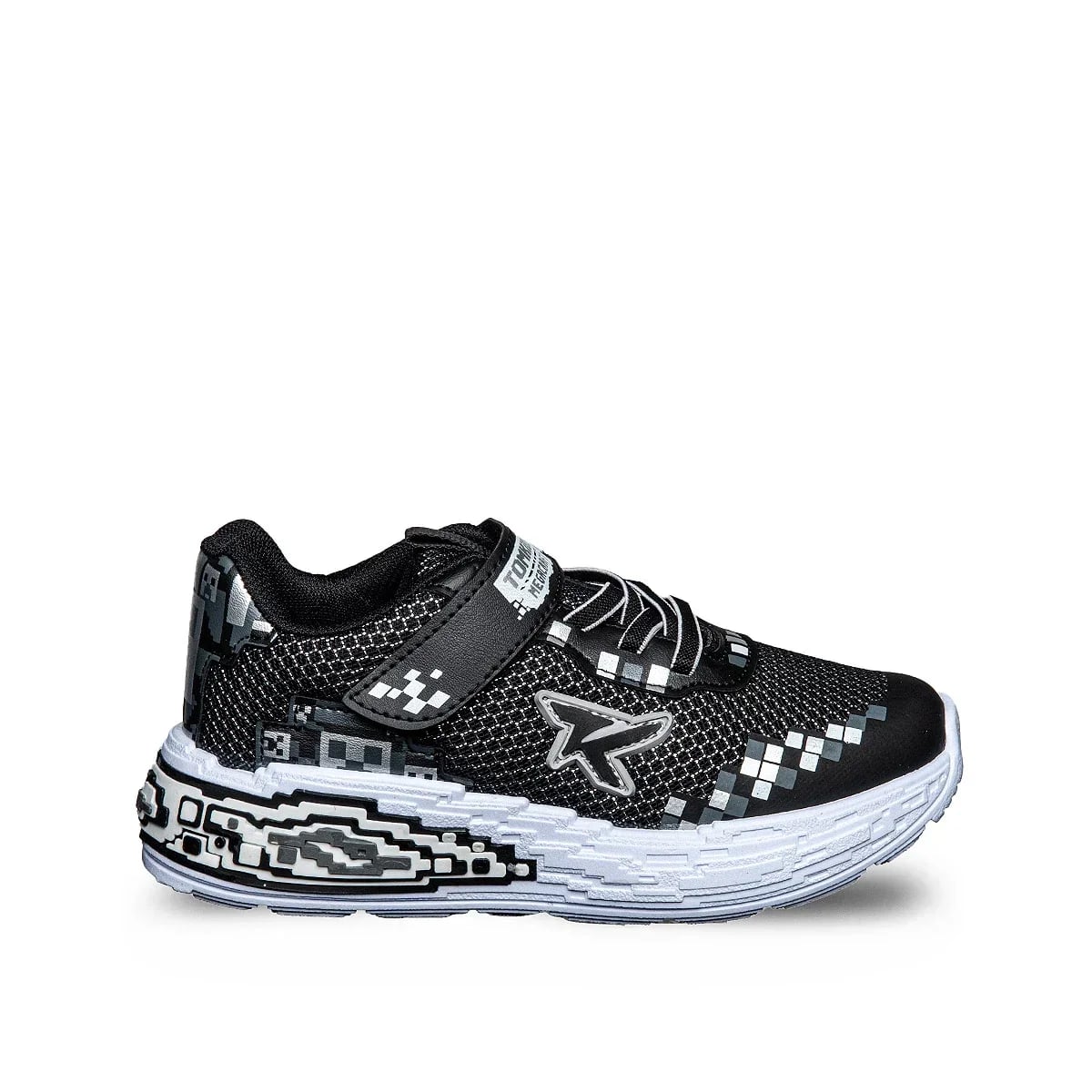 Siyah Fileli Spor Sneaker – Cırt Bantlı – Rahat Kalıp Şık ve Çok Tercih Edilen Toptan Model - Renk: Siyah - Fotoğraf 1 / 2