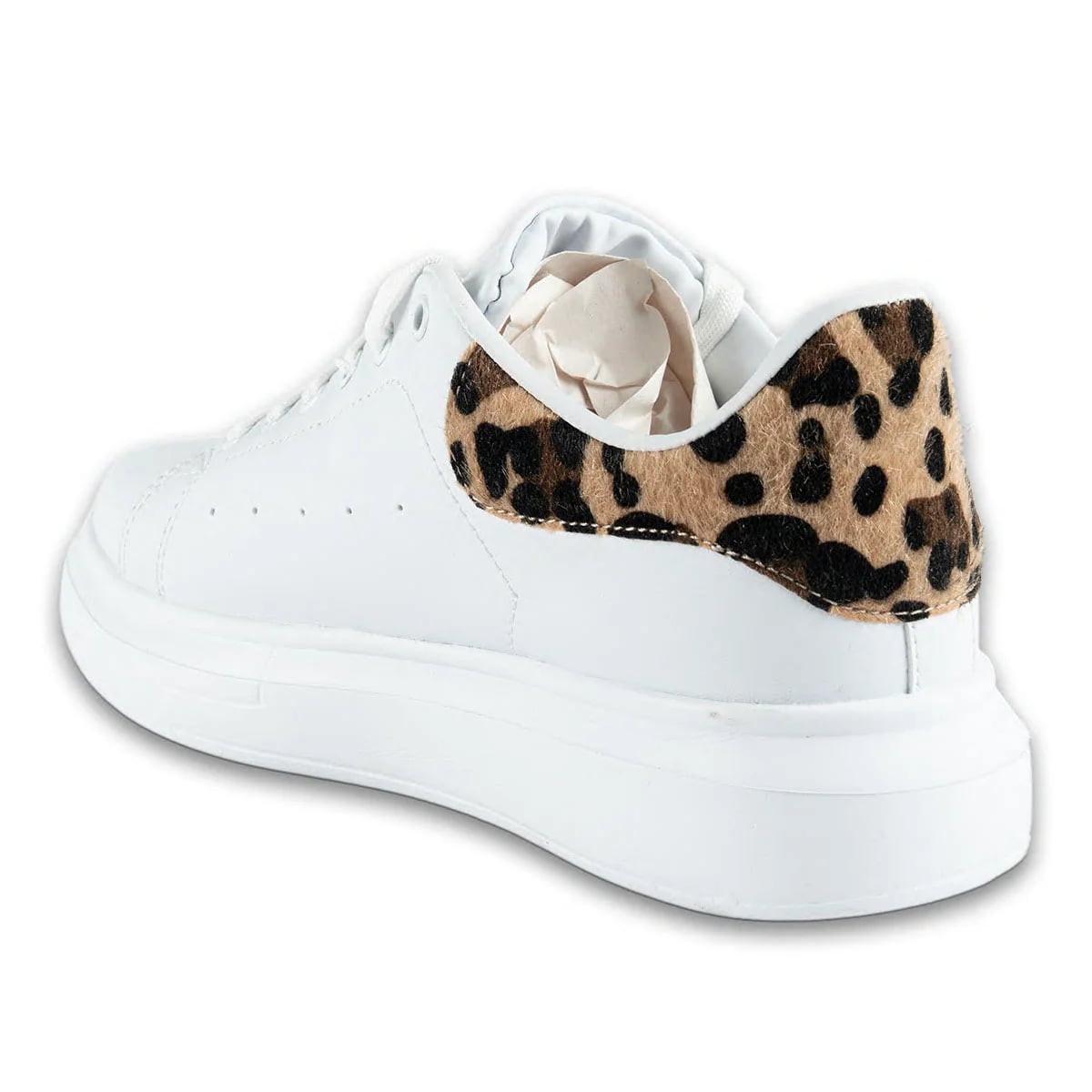 Letoon Leopar Desenli Kadın Spor Sneaker – Bağcıklı Şık Toptan Model - Renk: Leopar - Fotoğraf 3 / 4