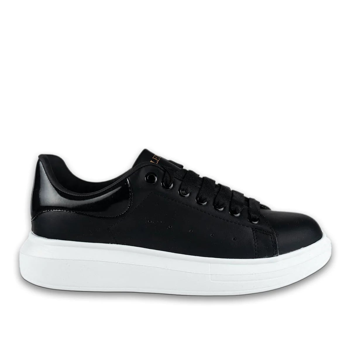 Letoon Siyah-Beyaz Bağcıklı Günlük Sneaker – Klasik Tasarım Rahat ve Şık Toptan Model - Renk: Siyah-Beyaz - Fotoğraf 1 / 4