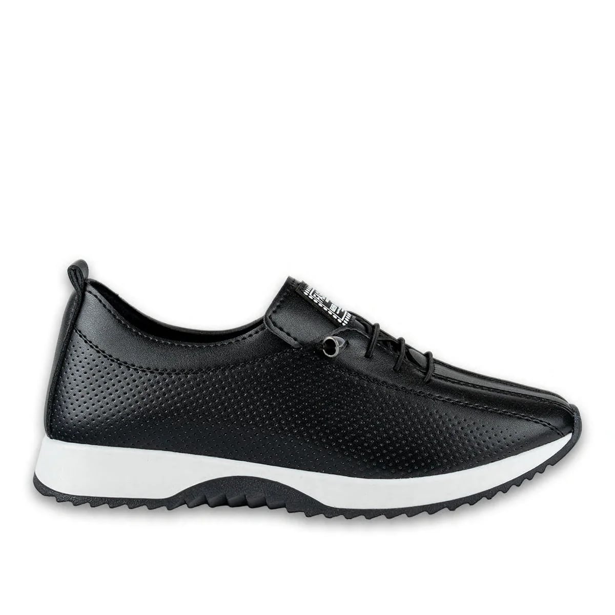 Toptan Siyah Kadın Spor Sneaker Orta Yaş Günlük Kullanım Rahat Model - Renk: Siyah - Fotoğraf 1 / 4