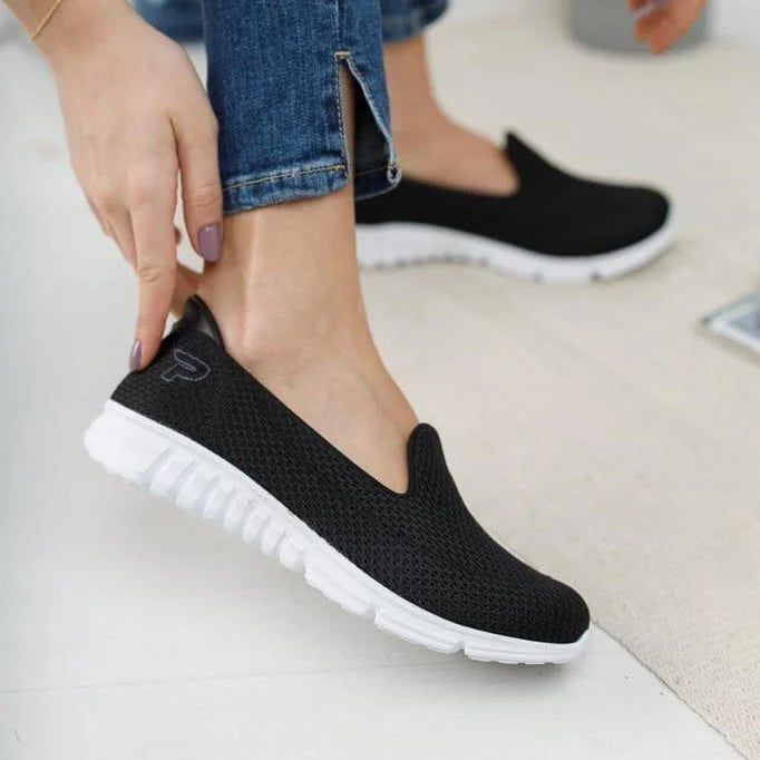 Siyah Beyaz File Detaylı Zenne Spor Sneaker - Renk: Siyah-Beyaz - Fotoğraf 1 / 2