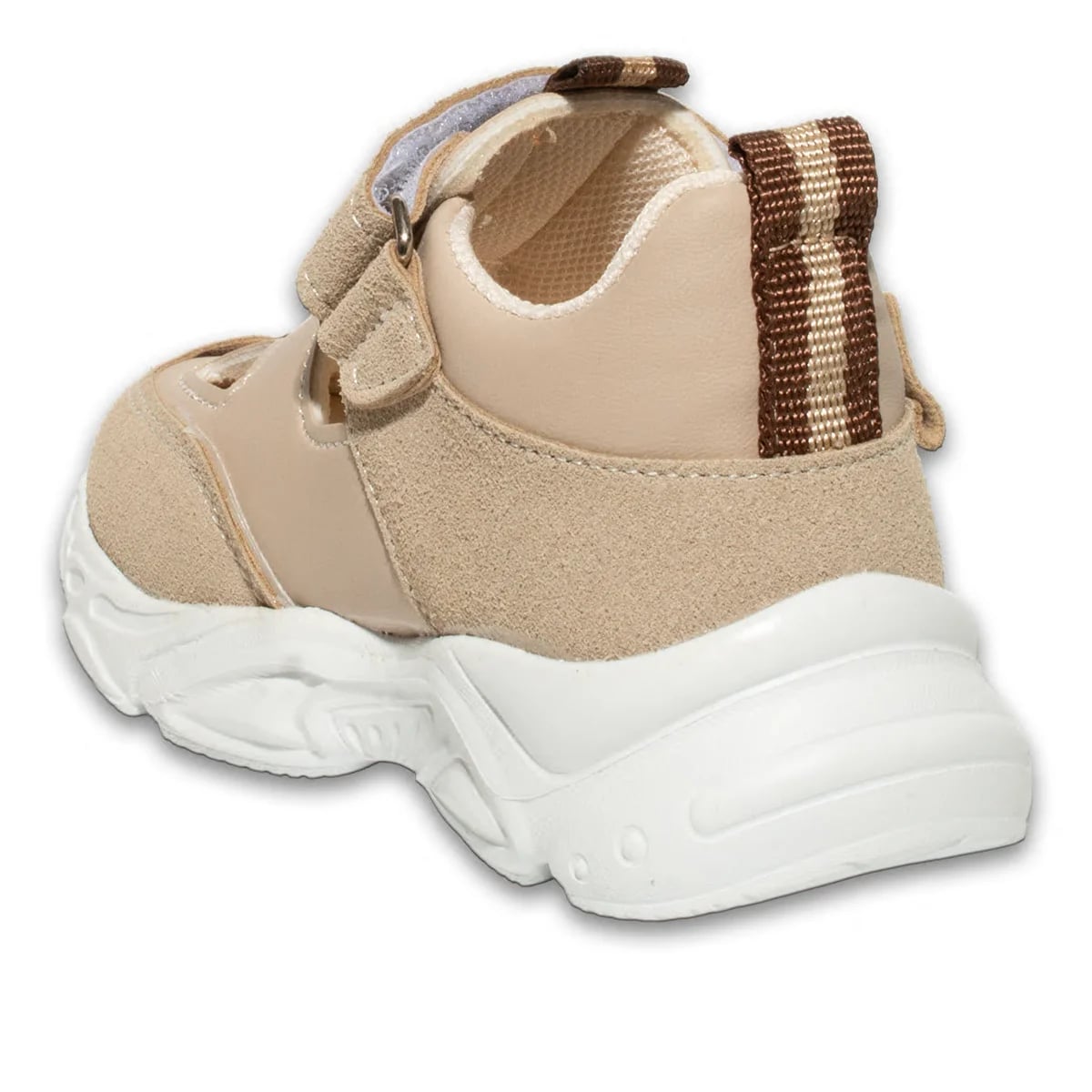 Çocuk Spor Sneaker Bej – Cırt Bantlı, Hafif ve Rahat Günlük Kullanım Modeli - Renk: Bej - Fotoğraf 3 / 4