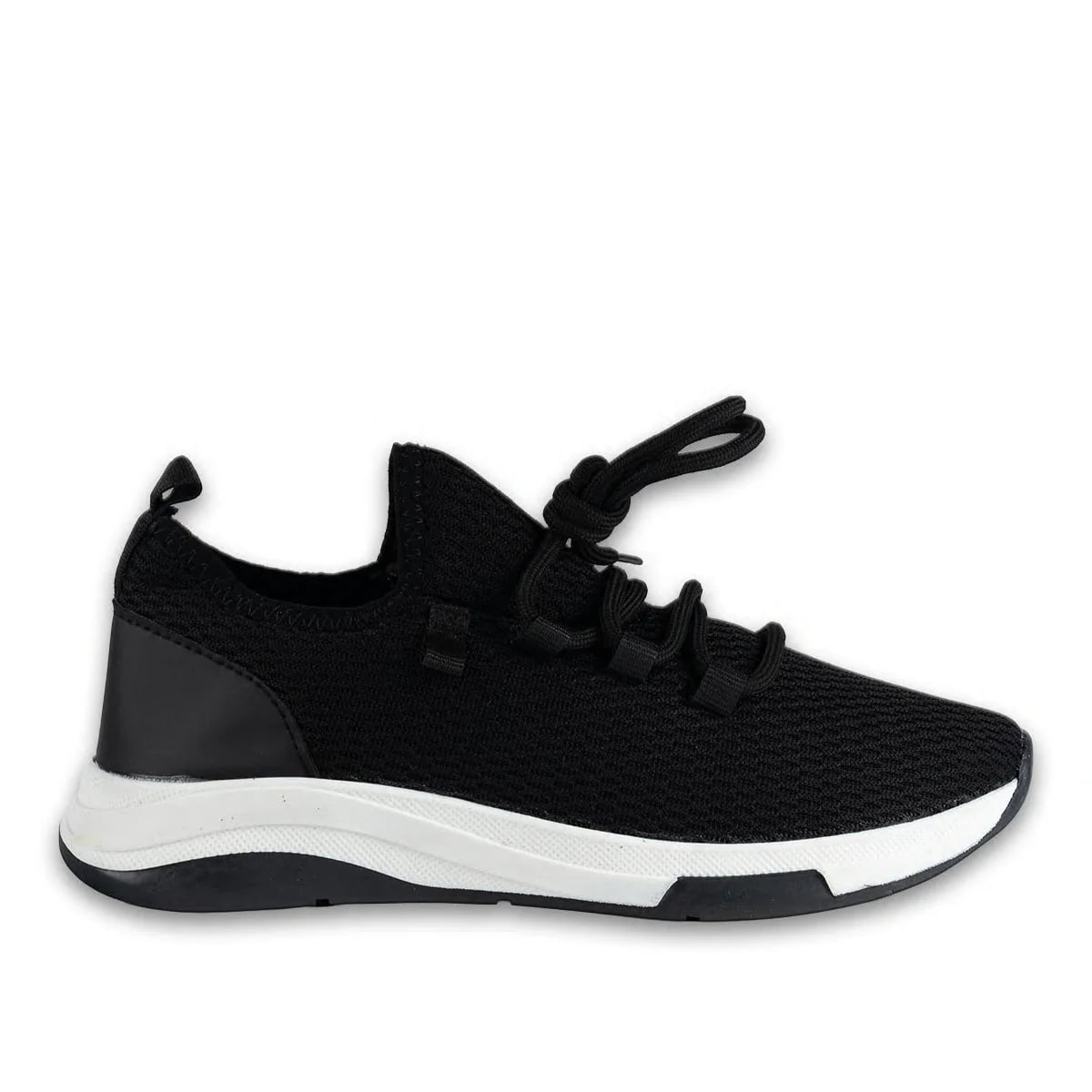 Kadın Spor Sneaker Siyah Triko – Özel Sünger Destekli, Termo Tabanlı Rahat ve Hafif Model - Renk: Siyah - Fotoğraf 1 / 5