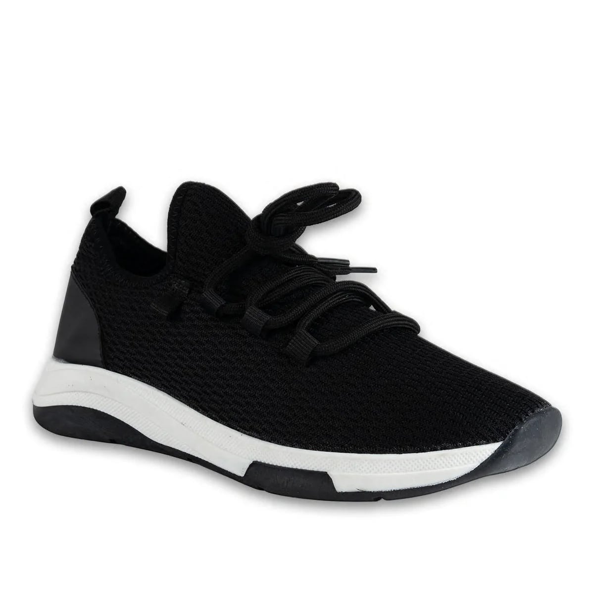Kadın Spor Sneaker Siyah Triko – Özel Sünger Destekli, Termo Tabanlı Rahat ve Hafif Model - Renk: Siyah - Fotoğraf 2 / 5