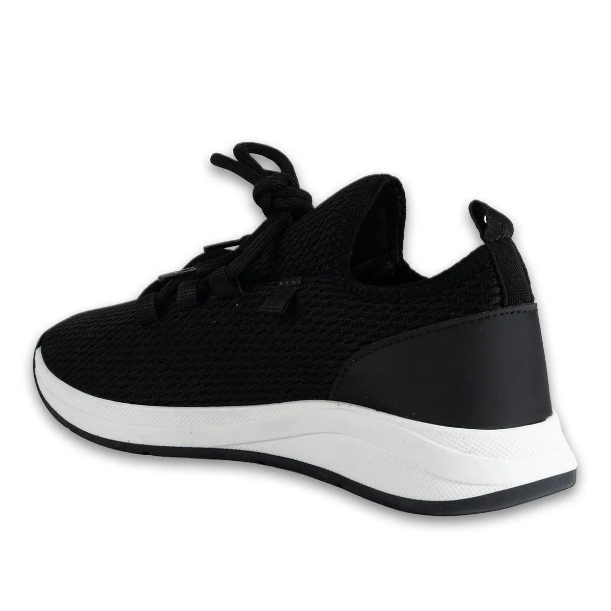 Kadın Spor Sneaker Siyah Triko – Özel Sünger Destekli, Termo Tabanlı Rahat ve Hafif Model - Renk: Siyah - Fotoğraf 3 / 5