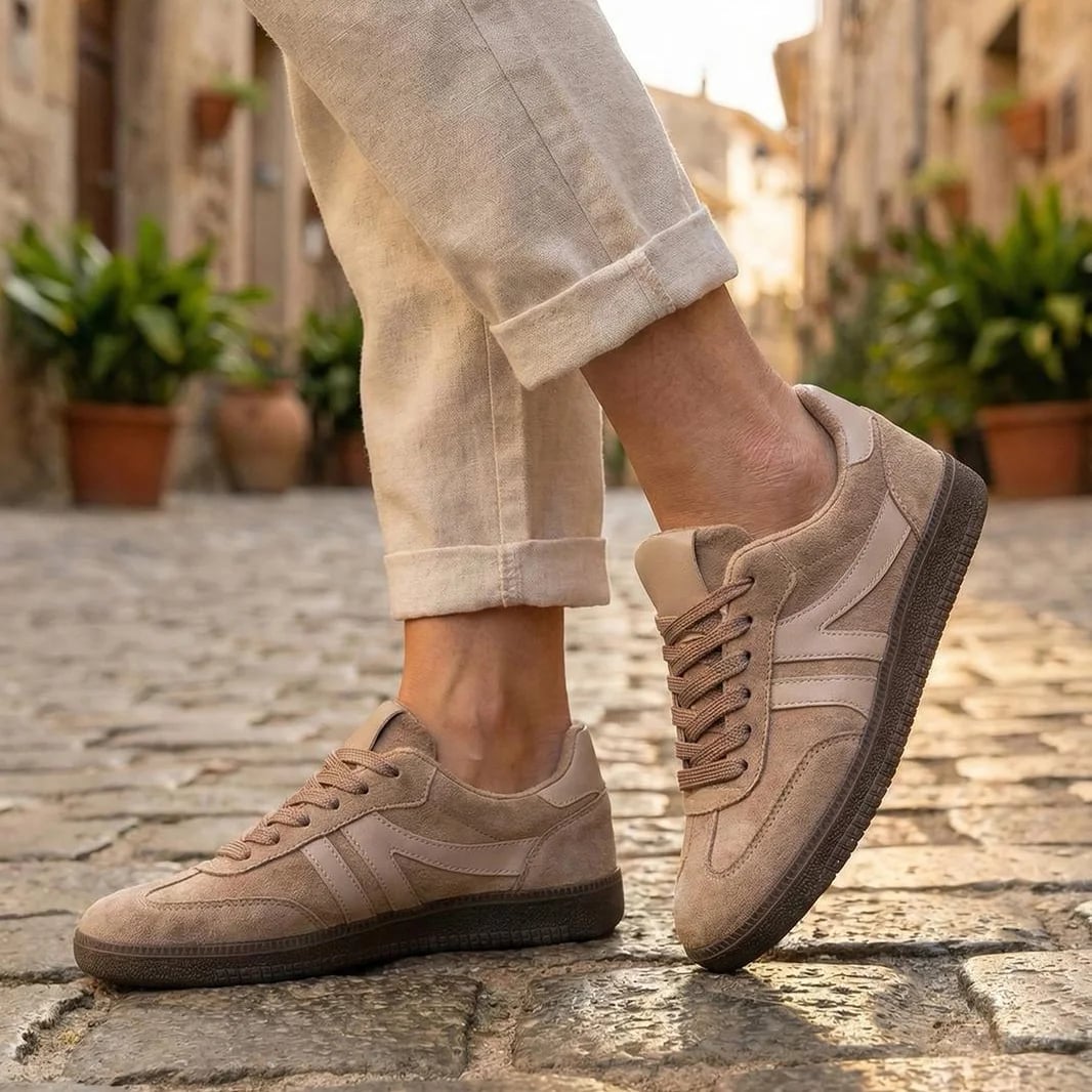 Bağcıklı Kadın Spor Sneaker Bej Toptan - Renk: Bej - Fotoğraf 1 / 1