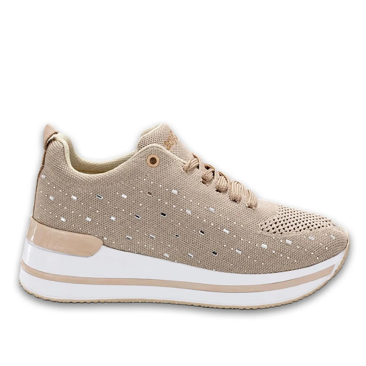 Bej Bağcıklı Günlük Sneaker - Renk: Bej - Fotoğraf 1 / 1