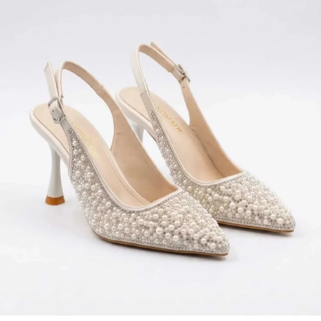 Beyaz Suni Deri Zenne Stiletto Ayakkabı - Renk: Beyaz - Fotoğraf 1 / 1